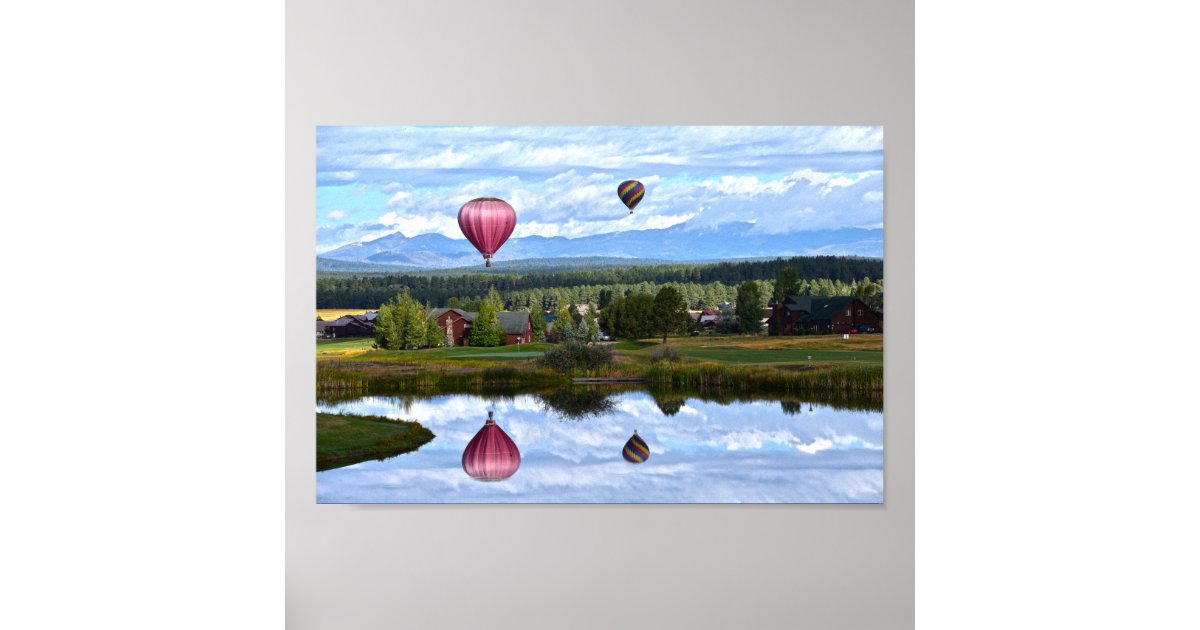 Balloons Over Pagosa Springs Golf Course Colorado Poster Zazzle