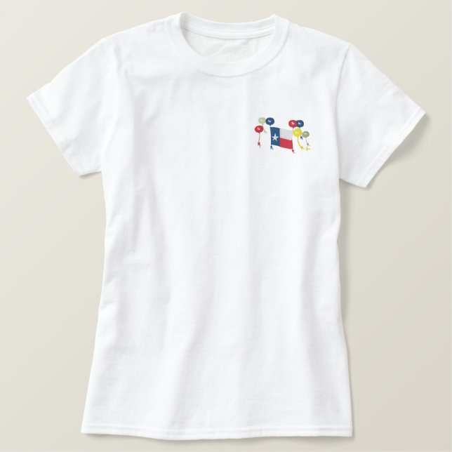 Balloons over Texas Embroidered Shirt (Design Front)