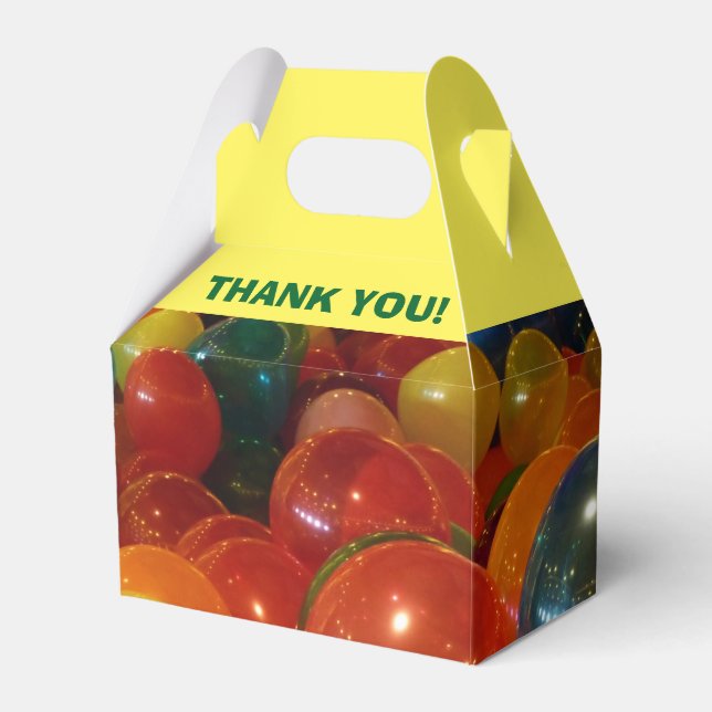 Balloons Party Favor Thank You Boxes (Front Side)