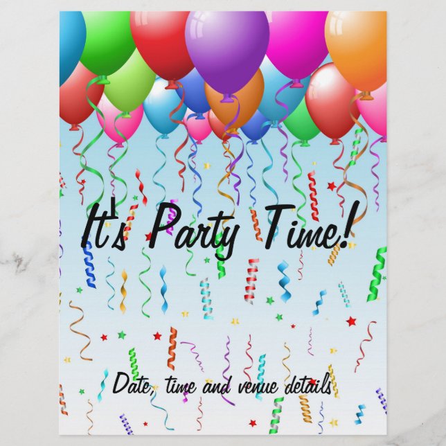 Balloons Party flyer (Front)