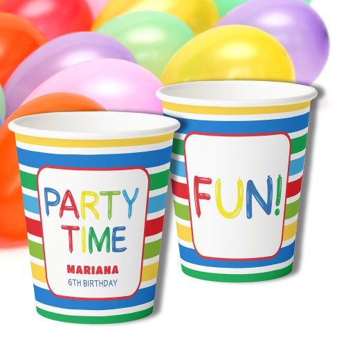 Balloons party time Paper cup