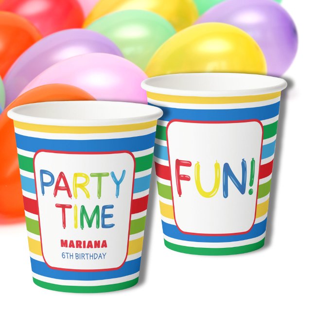 Balloons party time Paper cup (Creator Uploaded)