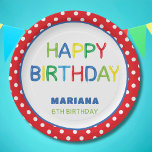 BALLOONS PARTY TIME PAPER PLATES<br><div class="desc">Fun balloons party time letters in primary colors</div>