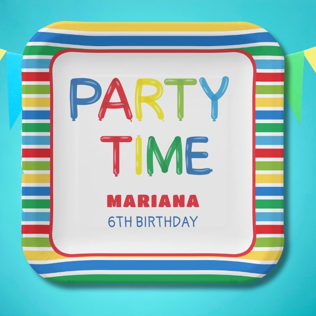 BALLOONS PARTY TIME PAPER PLATES (Creator Uploaded)