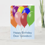 Balloons Personalised Grandson Birthday Card<br><div class="desc">Greeting card balloons design grandson birthday card. Customise this birthday card with any text then have it printed and sent to you or instantly download it to your mobile device. Should you require any help with customising then contact us through the link on this page. Balloon design personalised grandson birthday...</div>