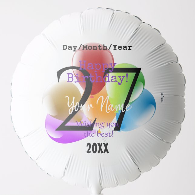 Balloons Personalized Birthday Balloon (Front)