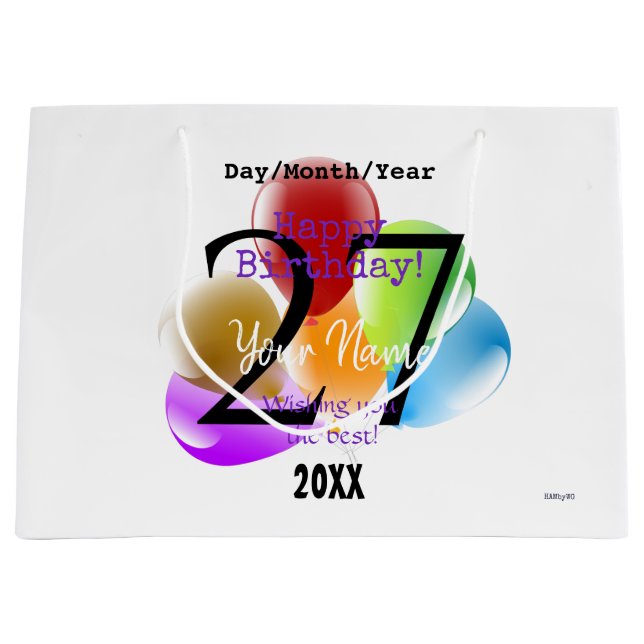 Balloons Personalized Birthday Gift Bag (Front)