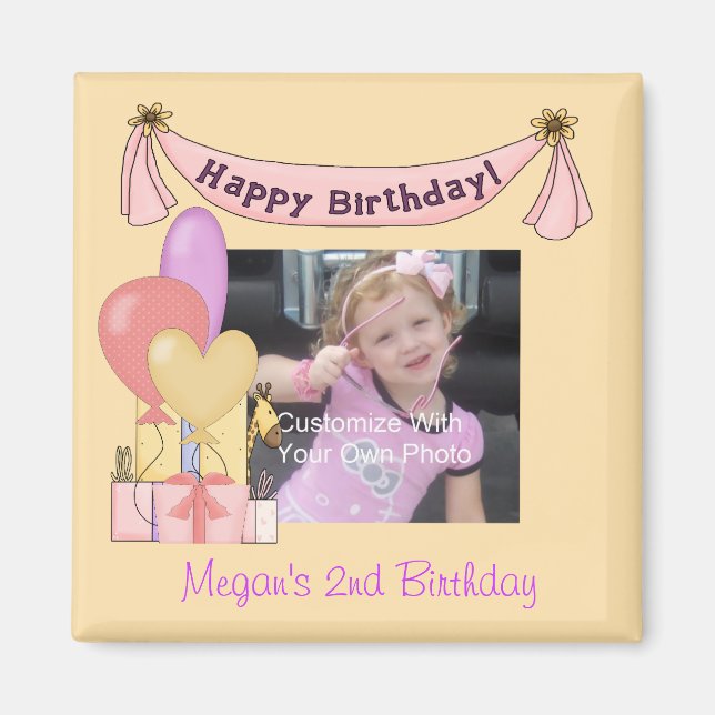 Balloons & Presents Birthday Magnet (Front)
