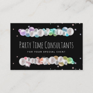 *~* Balloons - Rainbow Party Event Planner Festive Business Card