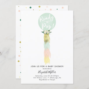 Balloons Ready to Pop Baby Shower invitation