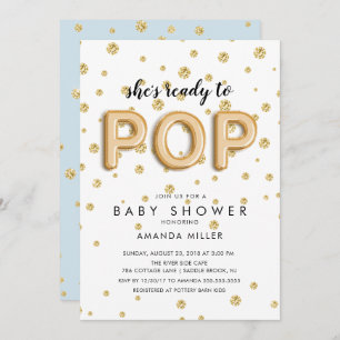 Balloons Ready to POP Boys Shower Invitations