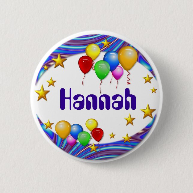Balloons & Stars  ~  Name Button (Front)