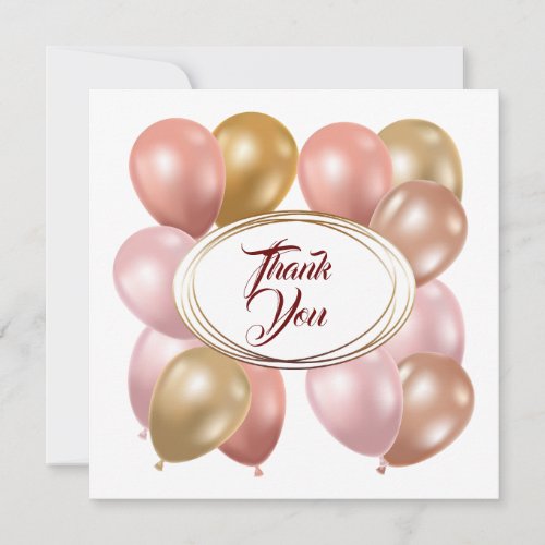 Balloons Thank You card Personalize 
