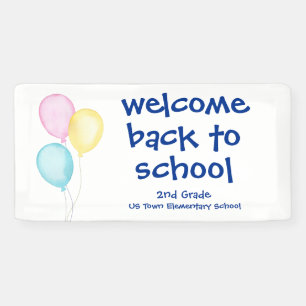 Balloons Welcome Back to School  Banner