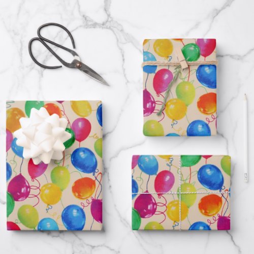 Balloons Wrapping Paper Sheets