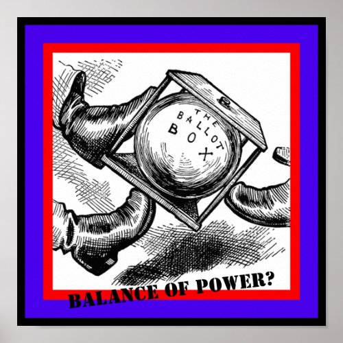 Ballot Box 1876 Political Meddling Cartoon Copy Poster