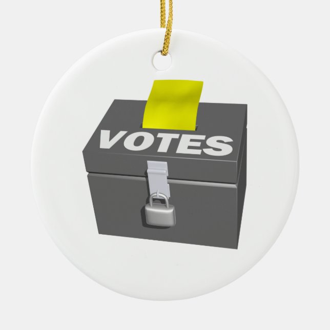 Ballot Box Ceramic Ornament (Front)