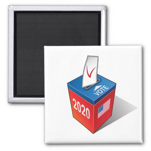Ballot box with a falling ballot magnet