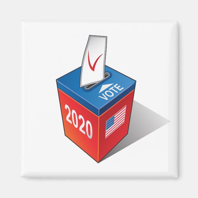 Ballot box with a falling ballot. magnet (Front)