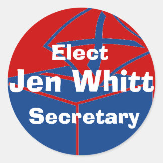 ballotbox, Jen Whitt, Secretary, Elect Classic Round Sticker
