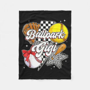 Ballpark gigi mom of both baseball softball mom fleece blanket