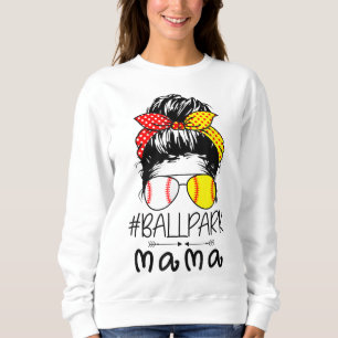 BallPark Mama Baseball Softball Mother's Day Mom M Sweatshirt