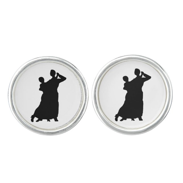"Ballroom Couple" Cufflinks (Front)