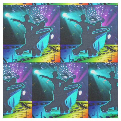 Ballroom Dance Couple Stage Lights And Music Fabric