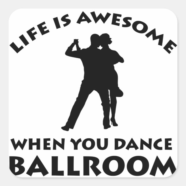 Ballroom dance designs square sticker (Front)