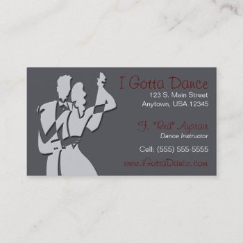 Ballroom Dance Instructor Business Card by coolcards_biz at Zazzle