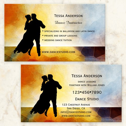 Ballroom Dance Instructor Business Card