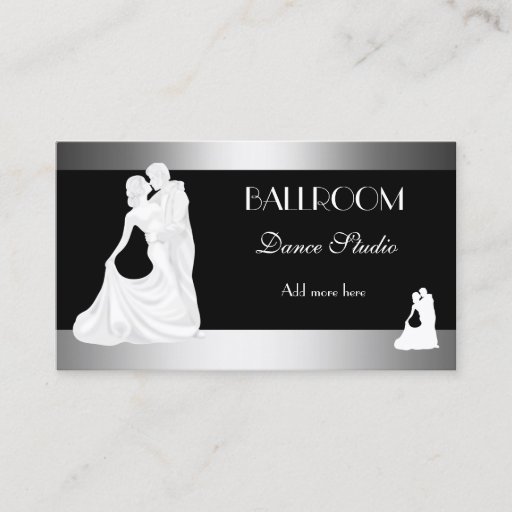 Customizable BALLROOM Dance Studio Dancing Lessons 2 Business Card Template