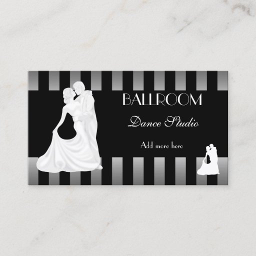 Customizable BALLROOM Dance Studio Dancing Lessons 3 Business Card