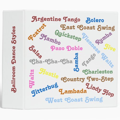 Ballroom Dance Styles Binder