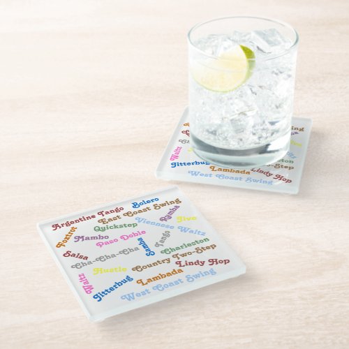 Ballroom Dance Styles Glass Coaster