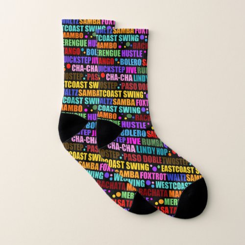 Ballroom Dance Styles Mod Colorful Socks