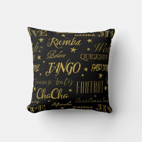 Ballroom Dance Styles Repeat Pattern Custom Color Throw Pillow