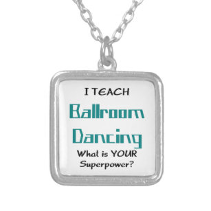 ballroom dance teach silver plated necklace