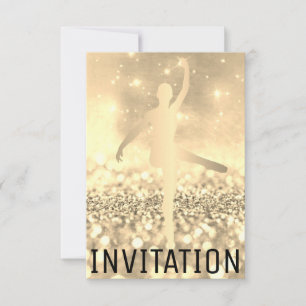 Ballroom Dancer Piruette Foxier Titanium Ivory Invitation