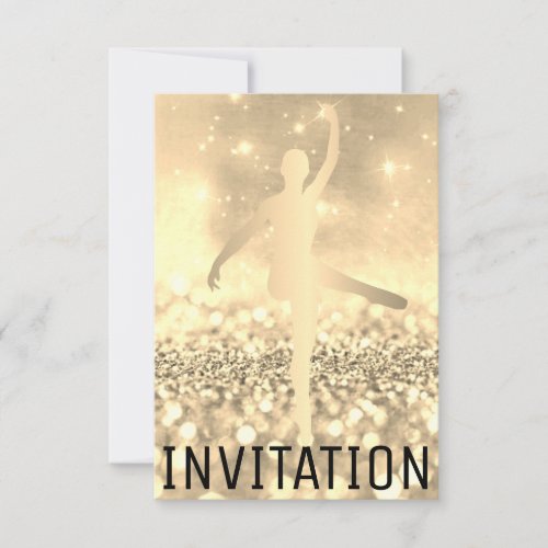 Ballroom Dancer Piruette Foxier Titanium Ivory Invitation