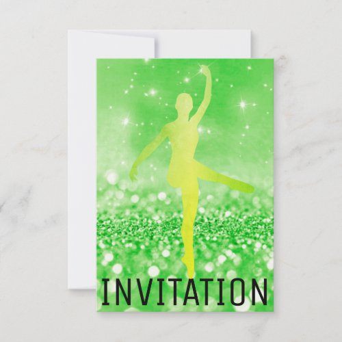 Ballroom Dancer Piruette Greenly Limon Yellow Invitation