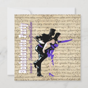 Ballroom dancers bachelorette party invitation