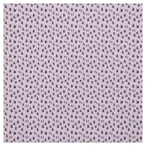 Ballroom Dancers, Black on Pink Fabric