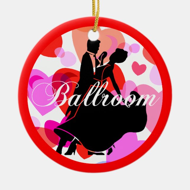 Ballroom dancers ceramic ornament (Front)