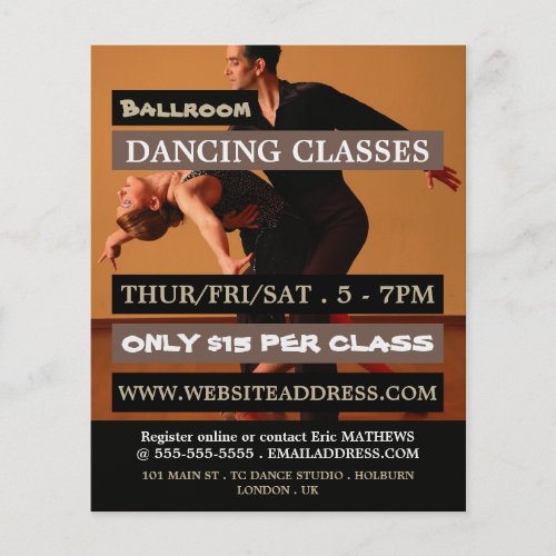 Ballroom Dancers Dance Lesson Advertising Flyer