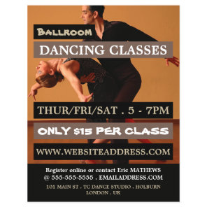Ballroom Dancers, Dance Lesson Advertising Flyer