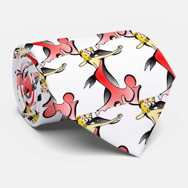 Ballroom Dancers dancing couple swing dance Neck Tie (Rolled)
