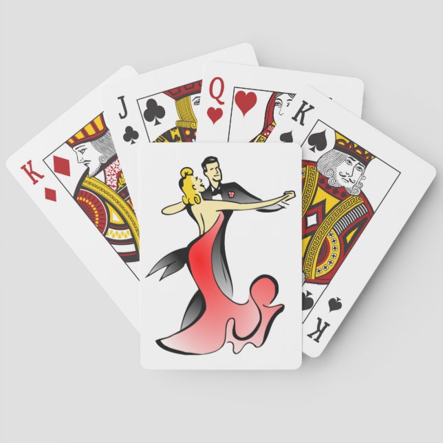 Ballroom Dancers dancing couple swing dance Poker Cards (Back)