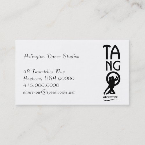 Dance Instructor business card