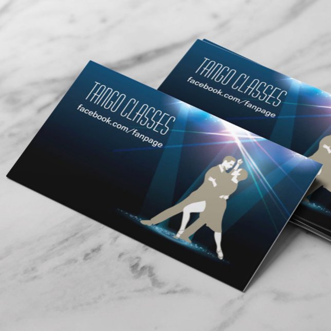 Ballroom Dancers in the Spotlight Tango Classes Business Card (Creator Uploaded)